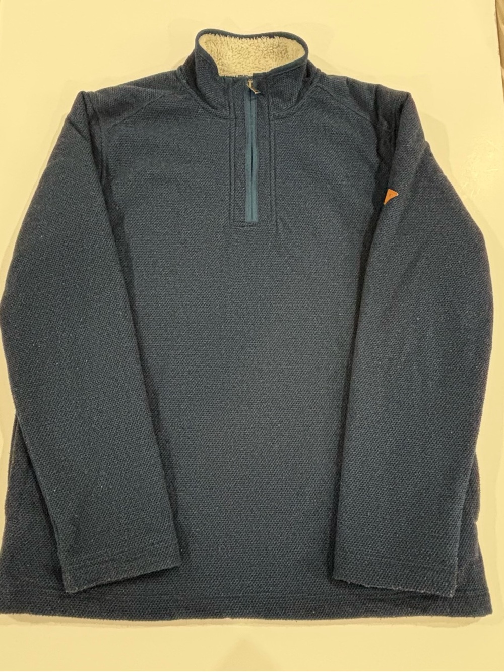 Orvis Sherpa Lined Quarter Zip Pullover Navy LT